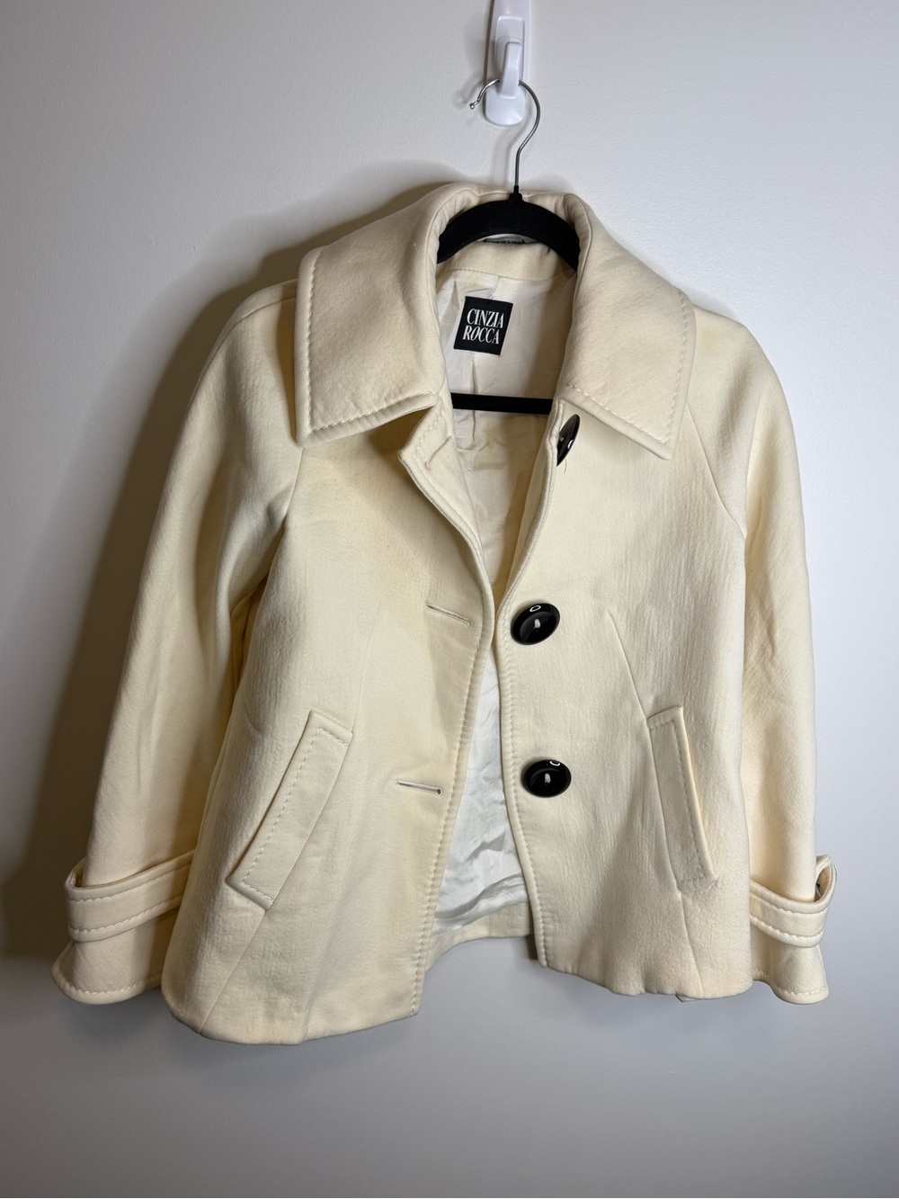 Cinzia Rocca Cream Coat jacket /Wool Blend Size 4